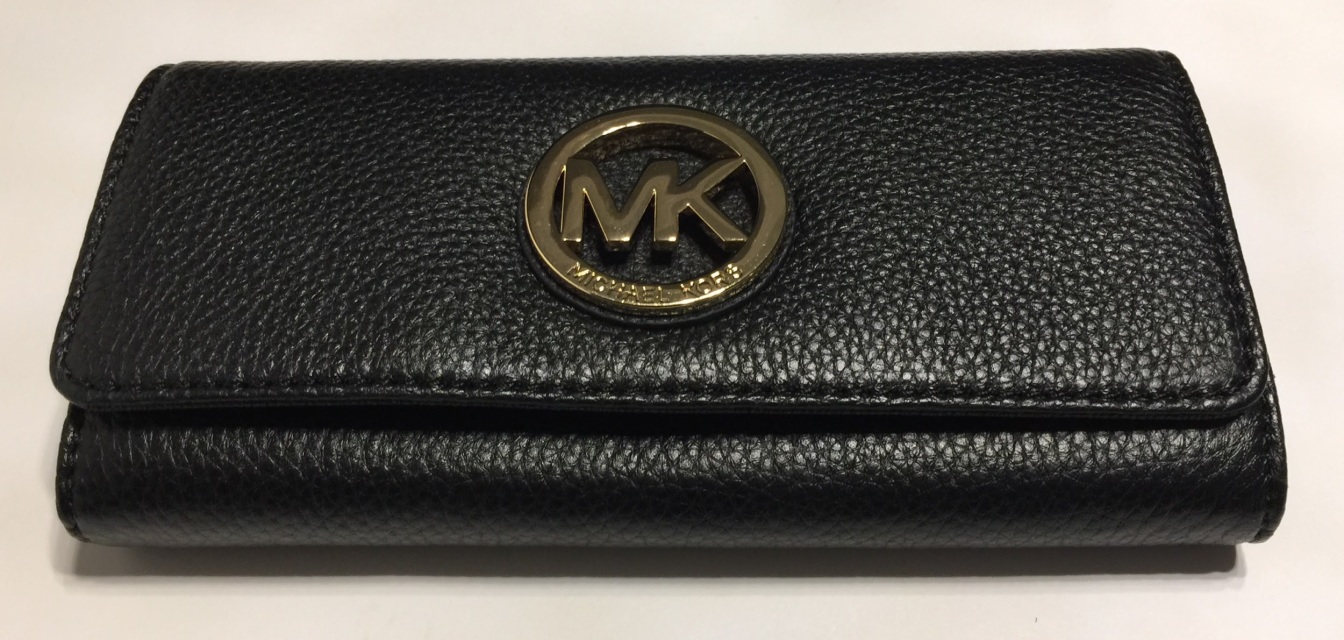 Michael Kors Fulton Flap Continental Clutch Wallet Black Leather