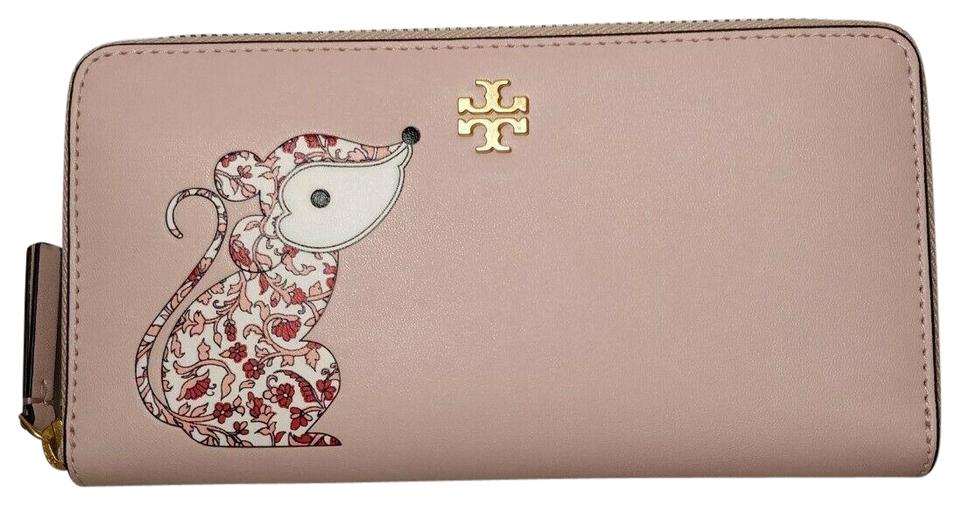 Tory Burch Carter Continental Wallet Ruby The Rat Shell Pink