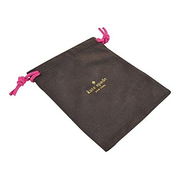 Kate Spade Woven Brown Dust Bag with Gold Letters and Pink Drawstring  Closure
